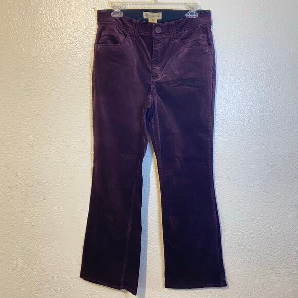 Democracy AbSolution Maroon Stretch High Rise Flare Bootcut Velvet Pants 12 - Picture 11 of 11